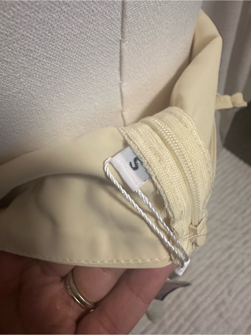 Minimalist Cream Midi Slip Dress with Spaghetti Straps - Picture 4 of 11
